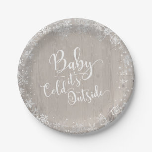 Baby ist es kaltes externes PapierParty 7" Teller