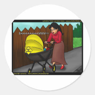 Baby ist gelangweilt von lustigen Geschenken T-Shi Runder Aufkleber