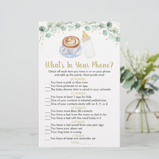 Baby ist Kaffee brauen, was in Ihrem Handyspiel is (Stehend Vorderseite)