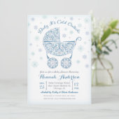 Baby ist kalt draußen, Boy-Dusche-Einladung Einladung (Stehend Vorderseite)