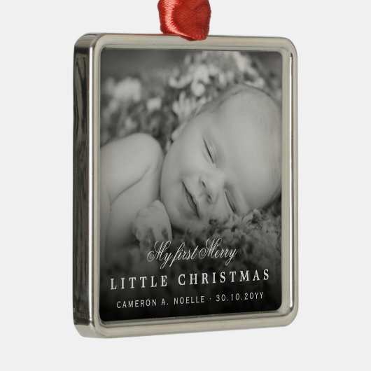 Baby ist mein erstes, fröhliches, kleines, Niedlic Silbernes Ornament (Rechts)