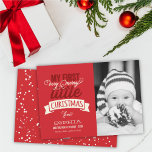 Baby ist mein sehr fröhliches, kleines Niedliches  Feiertagskarte<br><div class="desc">Meine sehr frohe kleine Weihnachtsfeier,  Niedliche Whimsical Mix Typografie,  Foto Holiday Birth Announcement / Baby's 1. Weihnachten. Mit Fett*fa*tin entworfen. Einfach mit eigenen Texten,  Fotos oder Bildern anpassen. Für individuelle Anfragen wenden Sie sich bitte direkt an fat*fa*tin. Es gelten benutzerdefinierte Gebühren. www.zazzle.com/fat_fa_tin www.zazzle.com/color_therapy www.zazzle.com/fatfatin_blue_knot www.zazzle.com/fatfatin_red_knot www.zazzle.com/fatfatin_mini_me www.zazzle.com/fatfatin_box www.zazzle.com/fatfatin_design www.zazzle.com/fatfatin_ink</div>