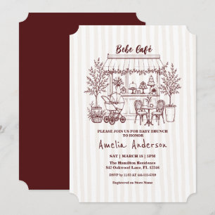 Baby ist unterwegs: BABY-Shower im Café-Thema zu H Einladung