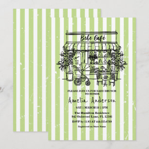 Baby ist unterwegs Home Cafe Thema BABY Shower  Einladung