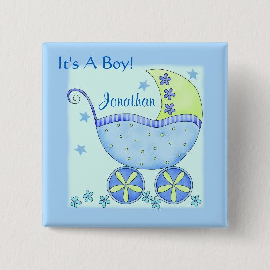 Baby "It a Boy" Name Personalisiert Abzeichen Butt Button (Vorderseite)