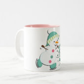 Baby It Cold Snowmen Zweifarbige Tasse (Vorderseite Links)