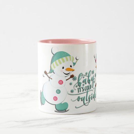 Baby It Cold Snowmen Zweifarbige Tasse (Mittel)