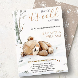 Baby It’s Cold Outside bear Baby Shower Invitation Einladung