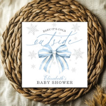 Baby It’s Cold Outside Blaues Schleifen-Winter-Bab