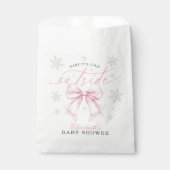 Baby It’s Cold Outside Pink Bow Winter Baby Shower Geschenktütchen (Vorderseite)