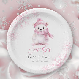 Baby It’s Cold Outside Pink Paper Plates Pappteller