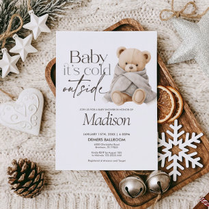 Baby It’s Cold Outside Teddy Bär Baby-Party Einladung