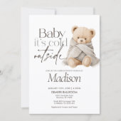 Baby It’s Cold Outside Teddy Bear Baby Shower Einladung (Vorderseite)