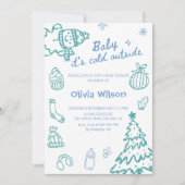 Baby It’s Cold Outside Winter Baby Shower Party  Einladung (Vorderseite)