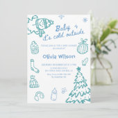Baby It’s Cold Outside Winter Baby Shower Party  Einladung (Stehend Vorderseite)
