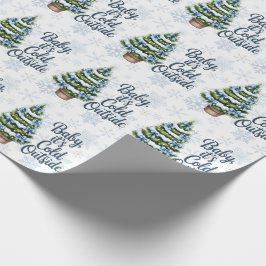 Baby, It’s Cold Outside Winter Boy Baby Shower Geschenkpapier