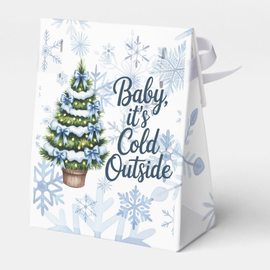 Baby, It’s Cold Outside Winter Boy Baby Shower Geschenkschachtel (Rückseite)