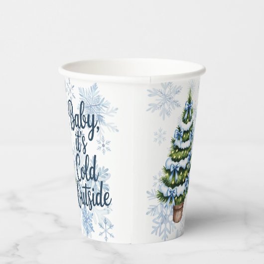 Baby, It’s Cold Outside Winter Boy Baby Shower Pappbecher (Rechts)