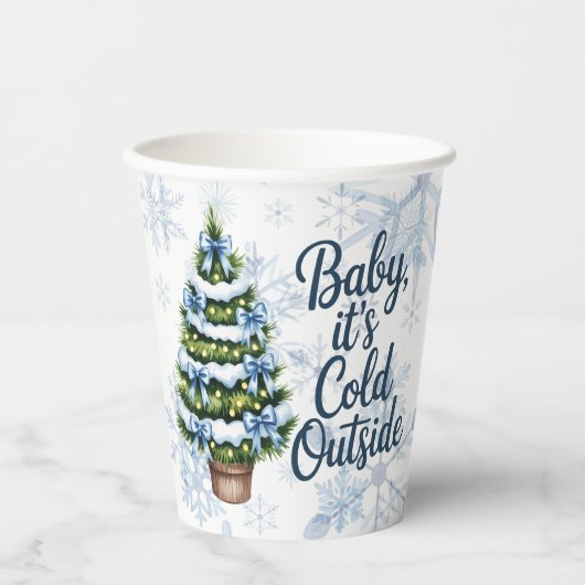 Baby, It’s Cold Outside Winter Boy Baby Shower Pappbecher (Vorderseite)