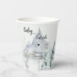Baby It’s Cold Outside Winter Evergreen Woodland Pappbecher