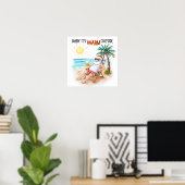 Baby It’s Warm Outside Tropical Christmas Santa  Poster (Heimbüro)