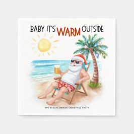 Baby It’s Warm Outside Tropical Christmas Santa Serviette