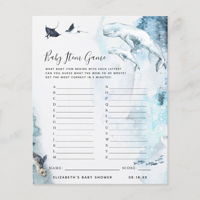 Baby Item Game | Baby Showspiel (Vorderseite)