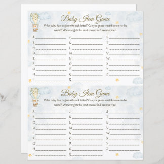 Baby Item Game - Hot Air Balloon Design