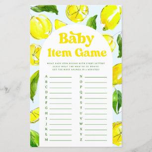 Baby Item Game Lemon Retro Baby Dusche