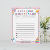 Baby Item Memory Game [Baby Basics Pink] Briefbogen (Stehend Vorderseite)