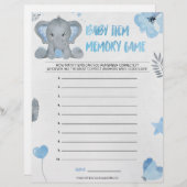 Baby Item Memory Game [Baby Elephant [blau] Briefbogen (Vorne/Hinten)
