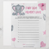 Baby Item Memory Game [Baby Elephant [Pink] Briefbogen (Vorne/Hinten)