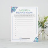 Baby Item Memory Game [Blue Floral] Briefbogen (Stehend Vorderseite)