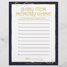 Baby Item Memory Game [Golden Blue] Briefbogen