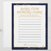 Baby Item Memory Game [Golden Blue] Briefbogen (Vorne/Hinten)