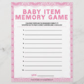 Baby Item Memory Game [Luxury Lace [Pink] Briefbogen (Vorderseite)