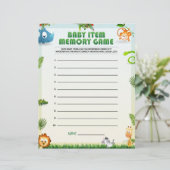 Baby Item Memory Game [Thema Tier] Briefbogen (Stehend Vorderseite)