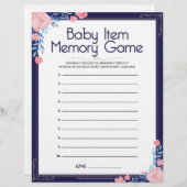 Baby-Item-Memory-Spiel [Blumenrahmen] Briefbogen (Vorne/Hinten)