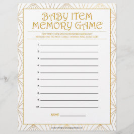Baby-Item-Memory-Spiel [Goldene Linien] Briefbogen