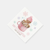 Baby It's Cold Cookies & Cocoa Girl Baby Shower Serviette (Ecke)