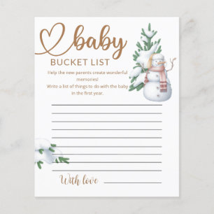 Baby its Cold Outdoor Baby Shower Bucket List