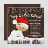 Baby its Cold Outdoor Boys Weihnachtsdusche Einladung (Vorne/Hinten)