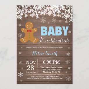 Baby its Cold Outdoor Gingerbread Man Baby Shower Einladung