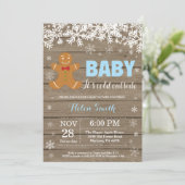 Baby its Cold Outdoor Gingerbread Man Baby Shower Einladung (Stehend Vorderseite)