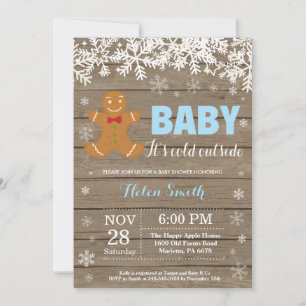 Baby its Cold Outdoor Gingerbread Man Baby Shower Einladung