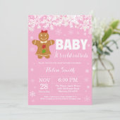 Baby its Cold Outdoor Gingerbread Man Baby Shower Einladung (Stehend Vorderseite)