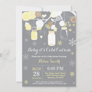 Baby its Cold Outdoor Mason Jar Baby Shower Einladung
