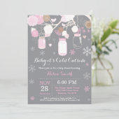 Baby its Cold Outdoor Mason Jar Baby Shower Einladung (Stehend Vorderseite)