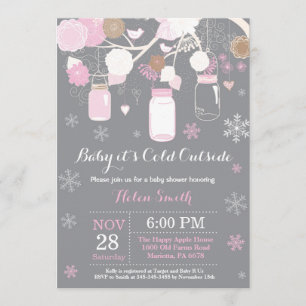 Baby its Cold Outdoor Mason Jar Baby Shower Einladung