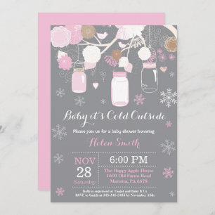Baby its Cold Outdoor Mason Jar Baby Shower Einladung